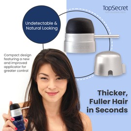 Top Secret Hair Thickening Building Fibers Applicator Included - Undetectable & Natural Hair Filler for Men & Women - Instantly Fill In Thinning Hair - Weather & Sweat Resistant (Medium Brown, Small)