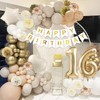 16th Birthday Decorations for Girls, Boho Sand White Gold Balloons,