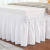 Vocander Double Bed Valance Sheet White, Bed Skirt Pleated Wrap
