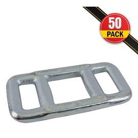 Mytee Products 1-1/4" Forged Ladder Buckle for Lashing Straps - Heavy-Duty Carbon Steel Cargo Securement Buckle for Tie Down Webbing, Transport & Shipping - 50 Pcs