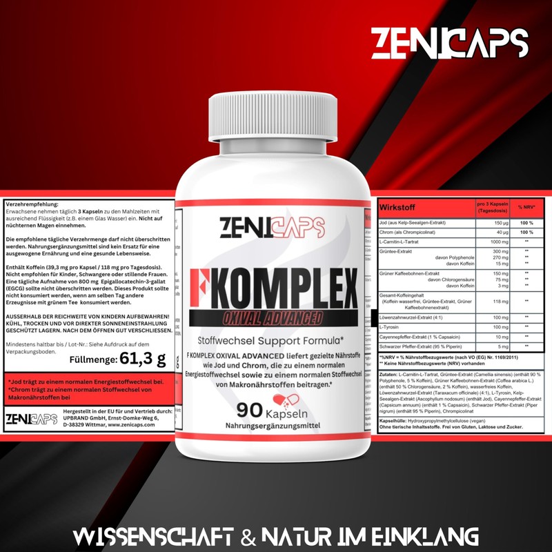 ZENICAPS F Komplex OXIVAL ADVANCED Original Capsules Metabolism FComplex Support