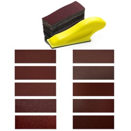 Micro Grinder for Small Projects, Finger Sander for Crafts with 100 Pieces 90 x 30 mm Assorted Sandpaper of 60-2000 Grit for DIY Crafts, Polishing and Sanding
