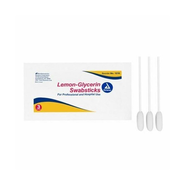 Oral Swabstick Foam Tip Lemon Glycerin 75 Count