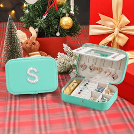 Parima Christmas Gifts for Sister - Sister Gifts, Sister Gifts from Sister, Birthday Gifts for Sister, Sister Birthday Gifts Unique, Sister In Law Gifts, Small Blue Initial Travel Jewelry Case Box S