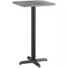 LANC 24" Square Gray Laminate Table Top With Base -