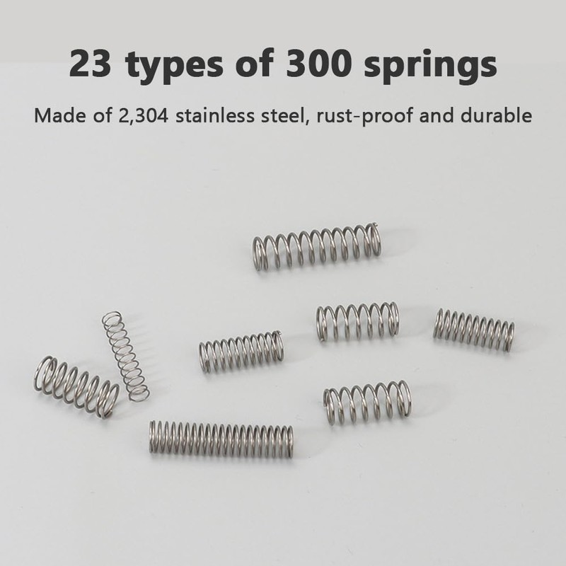 300 Pcs Compression Springs Assortment Kit, Springs Assorted Extension Spring,