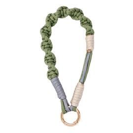 CHUQING Keychain Short Green Key Chain Macrame Phone Lanyard Keychain Cell Phone Chain Short Wrist Cell Phone Strap