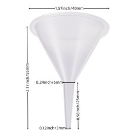 12 Pcs Small Funnel Clear 1.57inch Plastic Mini Funnel Kitchen Funnels for Lab, Powder,Capsule,Oils, Filling Bottles, Urn Funnel Filling Kit,Essential Oil,Perfume