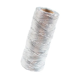 Shengsenfu 1 Roll Decorative Metallic Bakers String, Metallic Gold Silver Twine String Christmas Gold and Twine String Bakers Twine Cord Rope Kraft Paper Tags Gold Elastic Cord Tinsel (Silver)