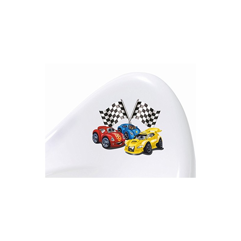 'Bieco Children's Toilet Seat White with Cars Theme Formula Race