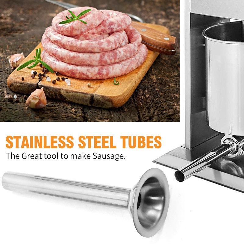 Saihisday 4 Sizes #5 Sausage Stuffer Nozzles Stuffing Tubes Stainless