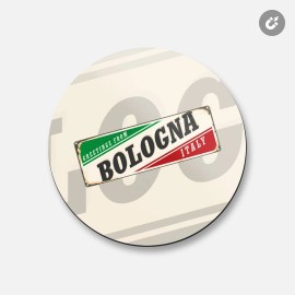 Unbranded Bologna Retro Travel Tin Sign | 4'' X 4'' Round Decorative Magnet