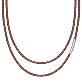 Simaru Lederhalskette aus Echtleder 3mm| Made in Germany | Stilvoll, langlebig & mit stabilem Federhakenverschluss | Für Damen & Herren (Hellbraun, 56cm - 3mm)