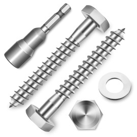 (20-Set) 1/4 x 2 Lag Bolts, Stainless Steel Heavy Duty Hex Head Lag Screws for Wood, ASME B18.2.1 Commercial/Industrial Grade Mounting Screws Bolts Kit by Marysino