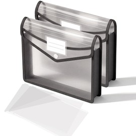 YouLain Plastic Expanding File Folders, Transparent Envelope Large Capacity