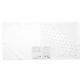 Olympus H-1133 Sashiko Flower Dish Towel, Cloth Pack, Japanese "Nagomi", 6 Hand Connection, White