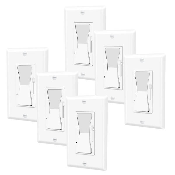GREENCYCLE LED Decora Rocker Dimmer, Single & 3-Way Switch, CFL