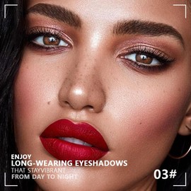 HHLTOH Cream Eyeshadow Quad, Nude Brown Matte Shimmer Eyeshadow Palette Makeup, Neutral Eye Shadow Palette for Older Women Pigmented Waterproof, sombras para ojos, 03