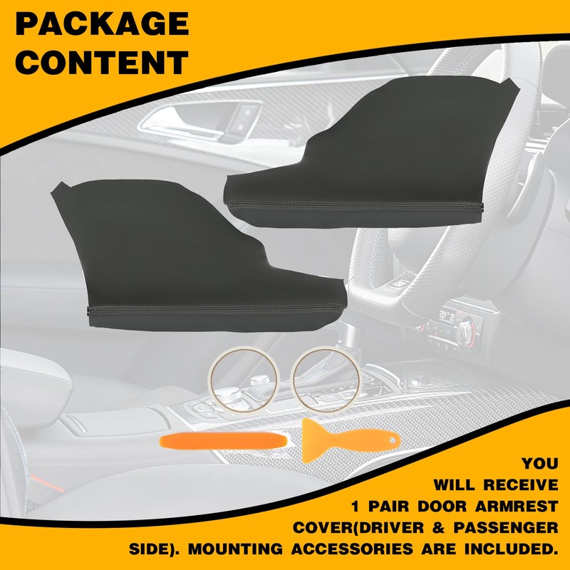KUAFU Door Panel Armrest Cover Compatible with 2011-2017 Honda Odyssey