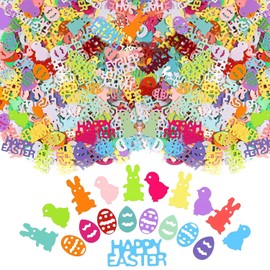 XNHIU 1000pcs Sparkle Easter Confetti Cute Rabbits Eggs Table Decoration Confetti Party Decorations Easter Crafts Supplies for DIY Party