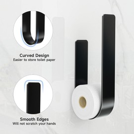 Toilet Paper Storage Wall Mount, Toilet Paper Holder Stand for 3 Rolls Tissue, Metal Extra Toilet Paper Storage Holder, Tissue Roll Holder for Rv, Bathroom,Black (1pack)