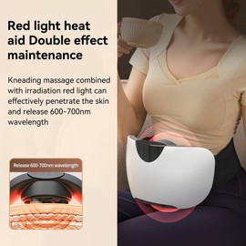 Automatic Abdominal Massager, Bianstone Belly Rubbing Instrument, Dual-use for Waist and Abdomen, Positive and Negative Massage, Flatulence Relief, Promote Intestinal Peristalsis (White)
