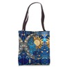 Celestial Sun Moon Stars Stained Art Effect Stain Art Blue