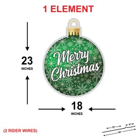 Christmas Yard Sign for Home Decor, Lawn Decoration with Stakes, Green Ornament Merry Christmas Yard Decoration, Outdoor Holiday Sign