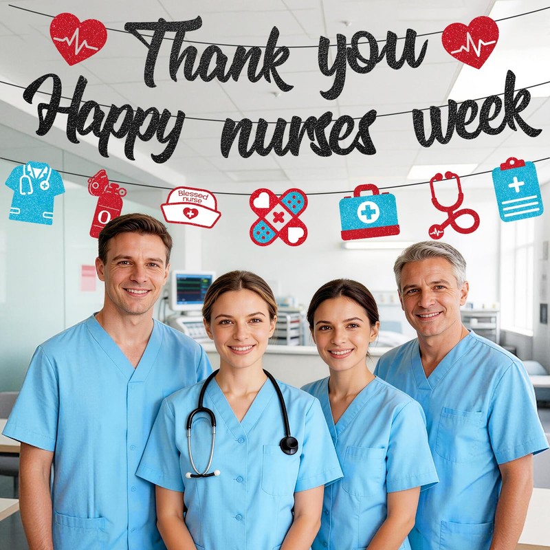 Pre-strung Nurses Week Decorations 2026 Thank You Happy Nurses Week