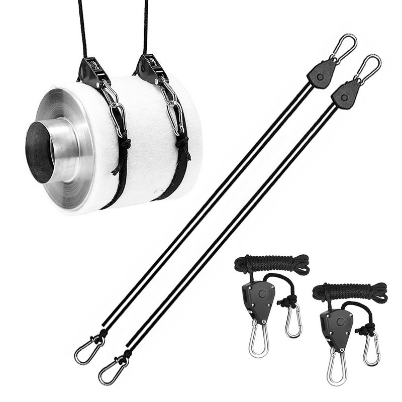 4pcs Pulley Ratchets Heavy Duty Rope Clip Hanger Adjustable Lifting