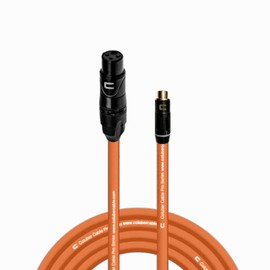 Unbalanced XLR Female Cable to RCA Female - 20 Feet - Orange - Pro 3-Pin Microphone Connector for Powered Speakers, Audio Interface or Mixer for Live Performance & Recording