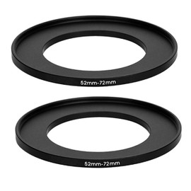 (2 Pcs) 52-72MM Step-Up Ring Adapter, 52mm to 72mm Step Up Filter Ring, 52 mm Male 72 mm Female Stepping Up Ring for DSLR Camera Lens and ND UV CPL Infrared Filters