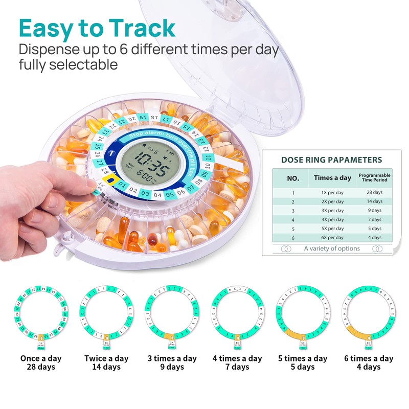 Windtrace Automatic Pill Dispenser for Elderly, Electronic Monthly Pill Organizer