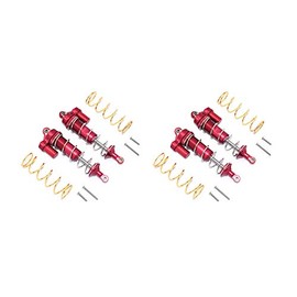 GPM Traxxas 1/10 Maxx 4WD Monster Truck Tuning Parts Aluminium Front & Rear L-Shape Piggy Back Spring Dampers 125 mm - 2 Pair Set Red