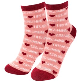 GRUSS & CO Magic Socks with Favourite Mum Motif: 1 Pair of Magic Socks with Motif Print: Favourite Mum, Size Fits 36-40, Pressed in Sock Shape, multicoloured