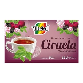 Hierbas para infusión Therbal ciruela 25 sobres de 2 g c/u