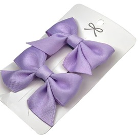 SEVENHEAD Bow Hair Clips Purple 1 Pair 2.16 inch Baby Fully Covered Barrettes Solid Color Grosgrain Ribbon Accessories for Baby Girls Infants and Toddlers
