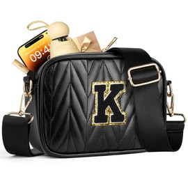 TOPEAST Christmas Gifts for Women, Birthday Gifts for Women Girls | Leather Small Crossbody Bags for Women (Black K)