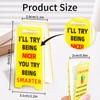 12 Pack Funny Sticky Note Holder Clips,Caution Overstimulated Desk Sign