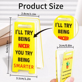 12 Pack Funny Sticky Note Holder Clips,Caution Overstimulated Desk Sign for Women & Men,Hilarious Desk Sign Humor Joke Gag Gift for Coworkers Leader Manager Teacher Friends