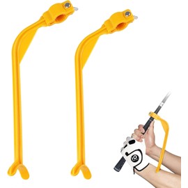WADY 2 Pcs Golf Swing Trainering & Wrist Hinge Aid - Golf Accessories for Beginners to Correct Arm/Elbow Posture & Improve Club Practice - Essential Golf Swing Correction Training Tool (Yellow)