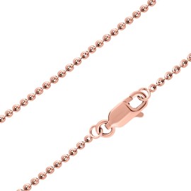 Sea of Ice - Cadena de Plata de Ley de 1 mm con Brillantes, tamaño 35,6-91,4 cm