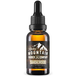 Sandalwood Beard Oil & Leave-in Conditioner - Cold-Pressed Blend with Sandalwood Scent, Nutrient Rich Jojoba, Grapeseed, Argan, Coconut Oil