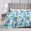 Majoug Sea Turtle Throw Blanket Flannel Fleece Bed Blanket Cozy