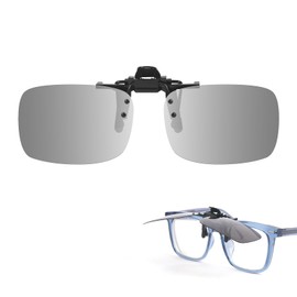 SENUN Clip-on Sunglasses, Flip Up Type, Flipped Up from Above Glasses, Polarized Sunglasses, Glasses Case, UV Protection, Wide, Driving, Popular, Fishing, Clip-on Sunglasses, Various Colors Available