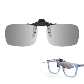 SENUN Clip-on Sunglasses, Flip Up Type, Flipped Up from Above Glasses, Polarized Sunglasses, Glasses Case, UV Protection, Wide, Driving, Popular, Fishing, Clip-on Sunglasses, Various Colors Available
