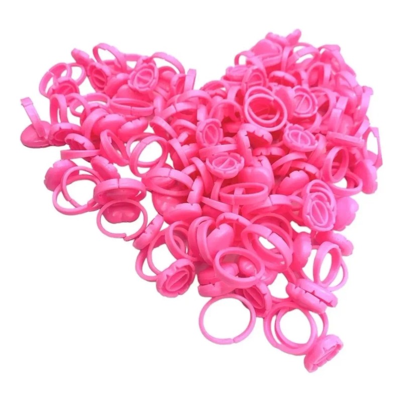 Unic 100 Anillos Para Pegamento Pestañas Mink De Corazon A
