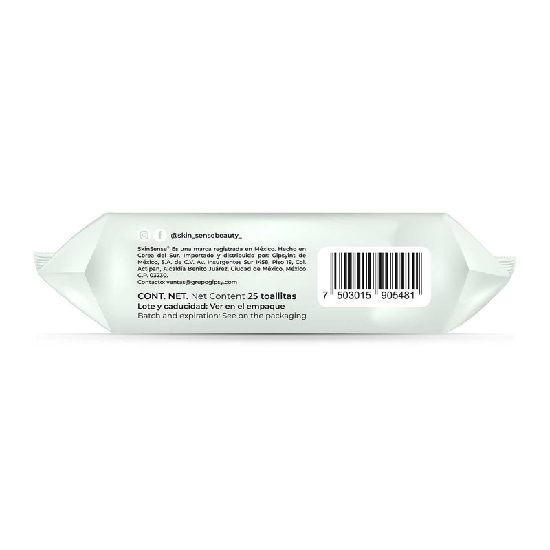Skin Sense Toallitas Faciales Biodegradables (25 piezas) – Té Verde