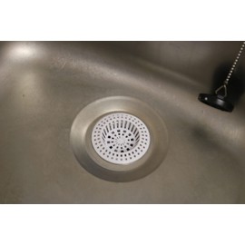 fiXte Plastic Sink Strainer - White Pack of 2. Large 70mm Diameter
