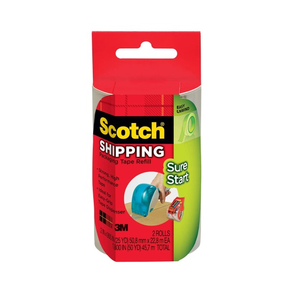Scotch Sure Start Shipping Packaging Tape Refill for Scotch Easy